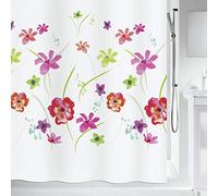 Spirella, Rojo colección Flower Meadow, Cortina de Ducha Textil 180 x 200, 100% Polyester, Tela, x cm