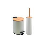 Spirella Set Papelera con Pedal 5L y escobilla Adonis Blanco