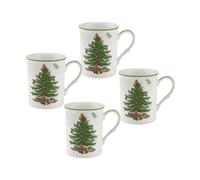 Spode 4 Tazas Christmas Tree 34 cl White-green-red