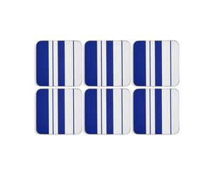 Spode 6 Posavasos de cristal Steccato 10.5 cm Azul-blanco