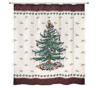 Spode Avanti Linens Cortina de Ducha con diseño de árbol de Navidad, Multicolor