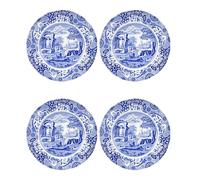 Spode Platos de almuerzo italianos azules - Juego de 4 (plato de almuerzo azul, blanco, 9 pulgadas)