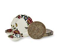 Spode Creatures of Curiosity - Vajilla de porcelana fina (12 piezas, oro de 22 quilates)