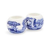 Spode 2 Portavelas para velas pequeñas Blue Italian Azul-blanco