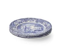 Spode Juego de 4 platos de ensalada italianos azules, 7.25", loza fina, fabricado en Inglaterra, apto para lavavajillas (azul/blanco, 8")