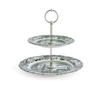 Spode Plato de tartas Heritage Green Italian Verde. 2 niveles