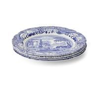 Spode Platos llanos italianos azules - Juego de 4 (plato llano de 10,5 pulgadas) (plato llano azul, blanco, 10,5 pulgadas)