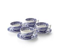 Spode - Taza de té y platillo italianos (4 unidades), color azul