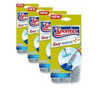 Spontex Easy MAX+ - Recambio para mopa Plana de Microfibra, 1 Unidad, Color Gris (Paquete de 4)