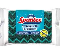 Spontex - Mosaik Universale, 2 Estropajos de Poliuretano, Fibra Verde Decorada, Resistente al Desgaste