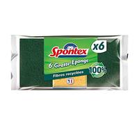 Spontex - Rascador de esponja de fibra reciclada | Limpieza de cocina y vajilla, resistente y lavable a 40 °C | Juego de 6