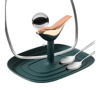 SpoonRest - Soporte para tapa de 7.6 x 5.7 x 3.94 pulgadas, soporte para cucharas para encimera de cocina con almohadilla de , accesorio de cocina resistente al calor, soporte para cucharas para