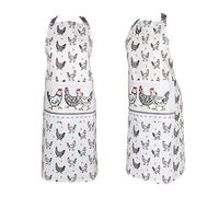 SPOTTED DOG GIFT COMPANY Delantal Cocina Mujer y Hombre de Gallinas, Algodón 100% Ajustable Mandil con Bolsillo, Accesorios Cocina Originales, Regalos para Amantes de los Animales