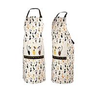 SPOTTED DOG GIFT COMPANY Delantal Cocina Mujer y Hombre de Negros Gatos, Algodón 100% Ajustable Mandil con Bolsillo, Accesorios Cocina Originales, Regalos para Amantes de los Gatos