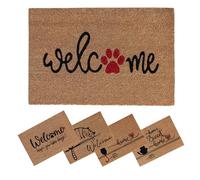 SPOTTED DOG GIFT COMPANY Felpudo de Coco, Felpudo Entrada Casa Antideslizante de Bienvenida Natural para Interior y Exterior, 60 x 40 cm - Pata