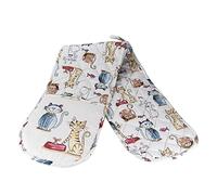 SPOTTED DOG GIFT COMPANY Guantes de Horno Dobles Resistente al Calor, 100% Algodón Manopla Horno Doble con Gatos Bonitos, Accesorios Cocina Originales, Regalos para Amantes de los Gatos