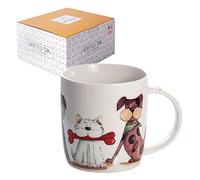 SPOTTED DOG GIFT COMPANY Taza Café de Cerámica 350 ml, Taza de Desayuno para Café y Té con Diseño de Perros, Regalos para Amantes de los Perros