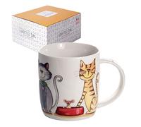 SPOTTED DOG GIFT COMPANY Taza Gato de Cerámica 350 ml, Taza de Desayuno para Café y Té con Caja para Regalar, Regalos para Amantes de los Gatos