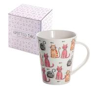 SPOTTED DOG GIFT COMPANY Taza Gato de Cerámica 360 ml, Taza de Desayuno para Café y Té con Caja para Regalar, Regalos para Amantes de los Gatos