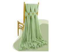 SPPEOUKJ Set of 2 Chiffon Chair Sashes Wedding Chair Decoration 30x300cm Knot Bands For Wedding Party Banquet Event Baby Shower Decors(Light Green)