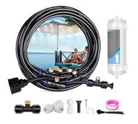 Spray Mist Cooling Irrigation System,DIY Water Mist Cooling System 8M/23M Misting Line with 8/23 Nozzles,Detachable Outdoor Misting Cool for Outside Patio Garden Greenhouse Umbrella (8M)