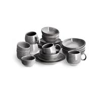 SPRINGLANE Vajilla gris, servicio de cena de gres - Vajilla 24 piezas