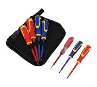 Springwillfly Juego de destornilladores magnéticos 7pcs con puntas cruzadas y planas, asas ergonómicas para uso prolongado en tareas eléctricas