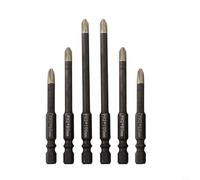 Springwillfly PH2 - Juego de 6 brocas de destornillador con revestimiento de esmeril que soportan un contacto constante de punta a tornillo en entornos no magnéticos y aplicaciones inoxidables