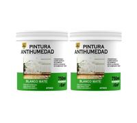 SPSIL Pintura Antihumedad Blanco Mate 750ml X2- Elimina y Previene Humedades y Moho - Para Paredes, Techos, Baños, Cocinas - Transpirable, Secado Rápido