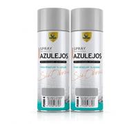 SPSIL Pintura Spray para Azulejos Gris Medio Satinado 400ml X 2, Resistente a la Humedad, Alta Adherencia, para Baños y Cocinas Interiores
