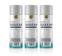 SPSIL Pintura Spray para Azulejos Gris Medio Satinado 400ml X 3, Resistente a la Humedad, Alta Adherencia, para Baños y Cocinas Interiores