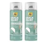 SPSIL Pro Chalk Paint Spray Verde Mar 400ml (2 Pcs)-Pintura en Spray Ultra Mate a la Tiza,Efecto Retro y Vintage para Muebles de Madera, Metal,Cerámica,Imprimación en Spray