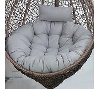 SPXMQSS Silla Colgante CojíN, CojíN Asiento SillóN Colgante FáCil De Quitar, CojíN para Silla Mimbre Redonda con Correas para Interior Exterior JardíN Patio Playa (Gray)