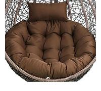 SPXMQSS Silla Colgante CojíN, CojíN Asiento SillóN Colgante FáCil De Quitar, CojíN para Silla Mimbre Redonda con Correas para Interior Exterior JardíN Patio Playa (Brown)