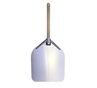 SQIANKUN Pala Pizza Pala de aluminio for Pizza, bandeja elevadora, herramientas antideslizantes, mango madera, paleta for pan y pastel, accesorio giratorio for hornear queso(14inch 75cm-02)