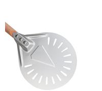 SQIANKUN Pala Pizza Pala De Aluminio Premium For Pizza, Herramientas Elevadoras Cáscara, Mango Madera Antideslizante, Paleta For Pan Y Pastel(10in with 40cm hand)
