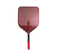 SQIANKUN Pala Pizza Pala for pizza de aluminio anodizado duro 12 a 14 pulgadas con mango corto y cuadrada, antiadherente(Red 14inch 66cm)