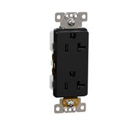 Square D by Schneider Electric Square D X Series 125-Volt Tamper Resistant Duplex Decorator Receptacle Outlet, 20 Amp, Negro mate (SQR44201BK)