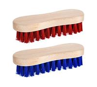 SR ESSENTIALS Paquete de 2 cepillos de madera resistentes - Cepillo de suelo para azulejos y botas limpiador de mano con cerdas rígidas - Multiusos y resistente al agua para uso en exteriores e