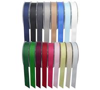 SR Super Ribbons®TM - Cinta de grogrén de calidad, 3 mm, 6 mm, 10 mm, 15 mm, 25 mm y 40 mm, 20/50 metros en carretes de plástico duro, blanco, 10 mm x 20 m
