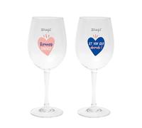 Sr. Wonderful - Juego de 2 copas de vino - Buenas ondas y vino abundante! - Capacidad de las lentes: 475 ml