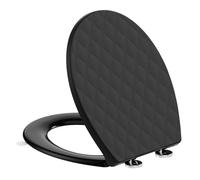 SREWOHS PRO Asiento WC Forma O PP Asa Quick Release Cierre Suave Negro