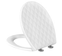 SREWOHS PRO Asiento WC Forma O PP Cierre Suave Doble Quick Release Blanco