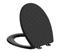 SREWOHS PRO Asiento WC Forma O PP Cierre Suave Doble Quick Release Negro