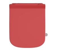 SREWOHS PRO Tapa WC Forma Cuadrado Ultrafino [CORTO], Asiento de Inodoro Cuadrado con Cierre Suave y Liberación Rápida para una Fácil Limpieza, Rojo, 42,5 * 34,5 cm