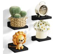 SRIWATANA Estantería de pared pequeña, de madera, 13 cm, juego de 4 unidades