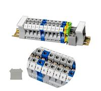 SRJQXH UK/10N Bornas de Conexión Eléctrica, Grupo Bloques de Terminales, Con Carril DIN de 20cm y Fijación de Clemas Electricas, Kit de Bloques Terminales de Riel para Automatización de Producción