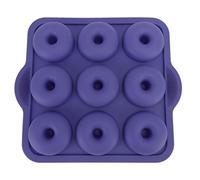 Srliya Molde de Silicona Antiadherente para Rosquillas, Alta Flexibilidad para Pasteles, Magdalenas, Panecillos, Galletas, 9 Cavidades, Resistencia Al Calor (azul real)