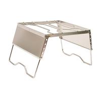 Srliya Parrilla Plegable para Fogata, Ajustable, Carga de 20 Kg | Construcción de acero inoxidable, Diseño resistente al viento, Fácil almacenamiento, Apto para cocinar al aire
