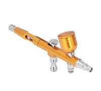 Srliya Pistola Pulverizadora de Pintura de Latón con Aerógrafo para Maquillaje, Arte de Uñas, Tatuajes, Manualidades, Portátil, Pequeño G1/8, Kit de Aerógrafo de Bricolaje, Control de (AR180 oro)